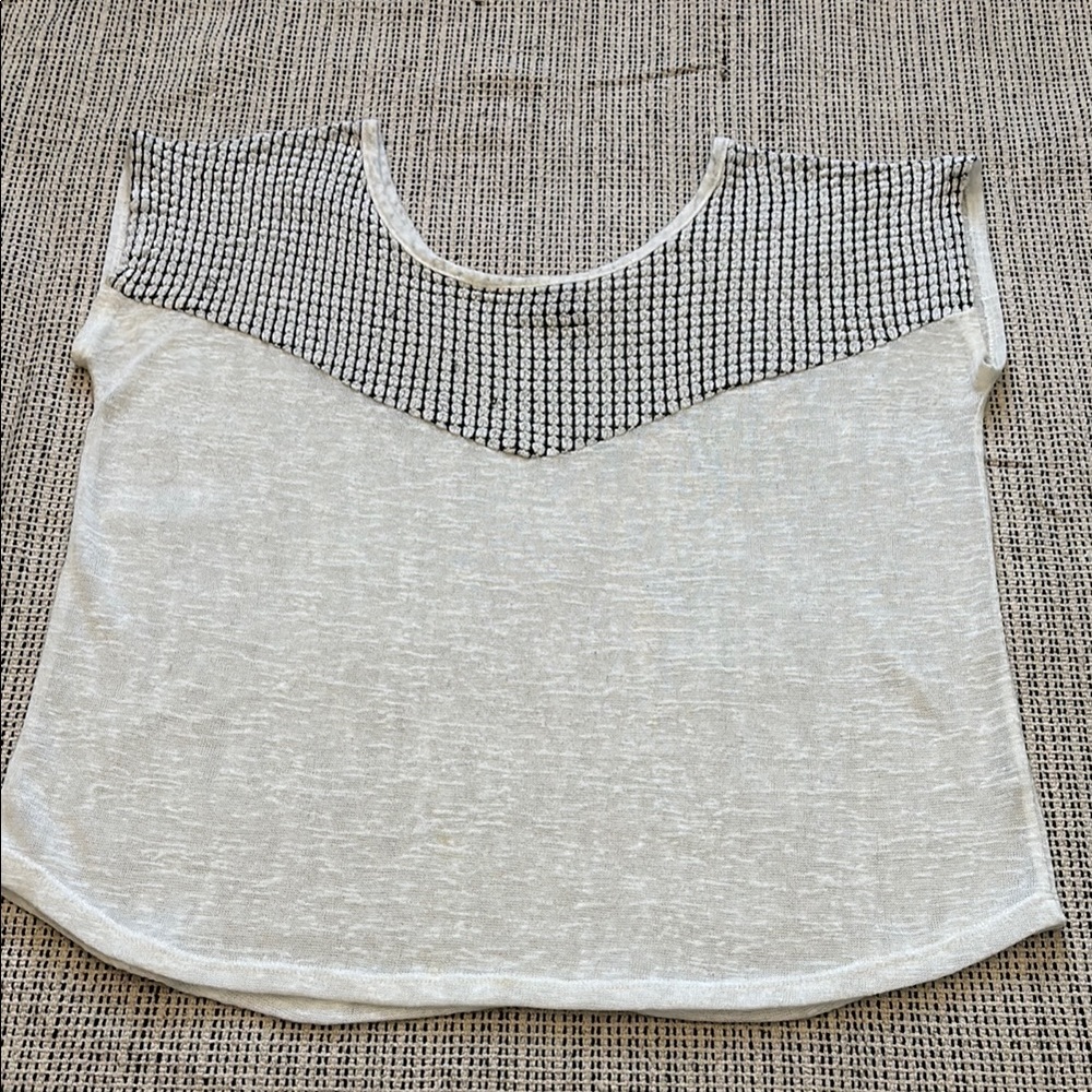 Papermoon by Stich Fix Stylish White and Black Women's Top SZ Medium